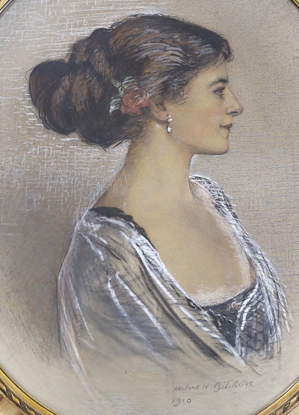 Herbert H. Gilchrist, pastel, Portrait of a lady, signed and dated 1910, 73 x 61cm